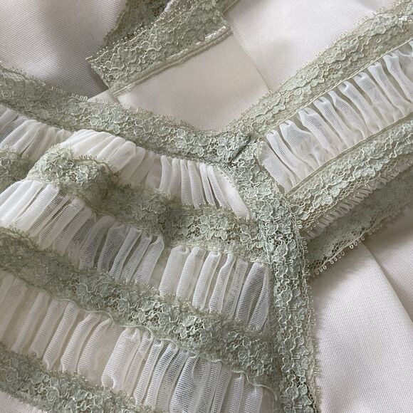 Vintage 50s Pinehurst Lingerie Green Nylon Lacy Chiffon Pinup Nightgown Size 32 - Picture 8 of 10